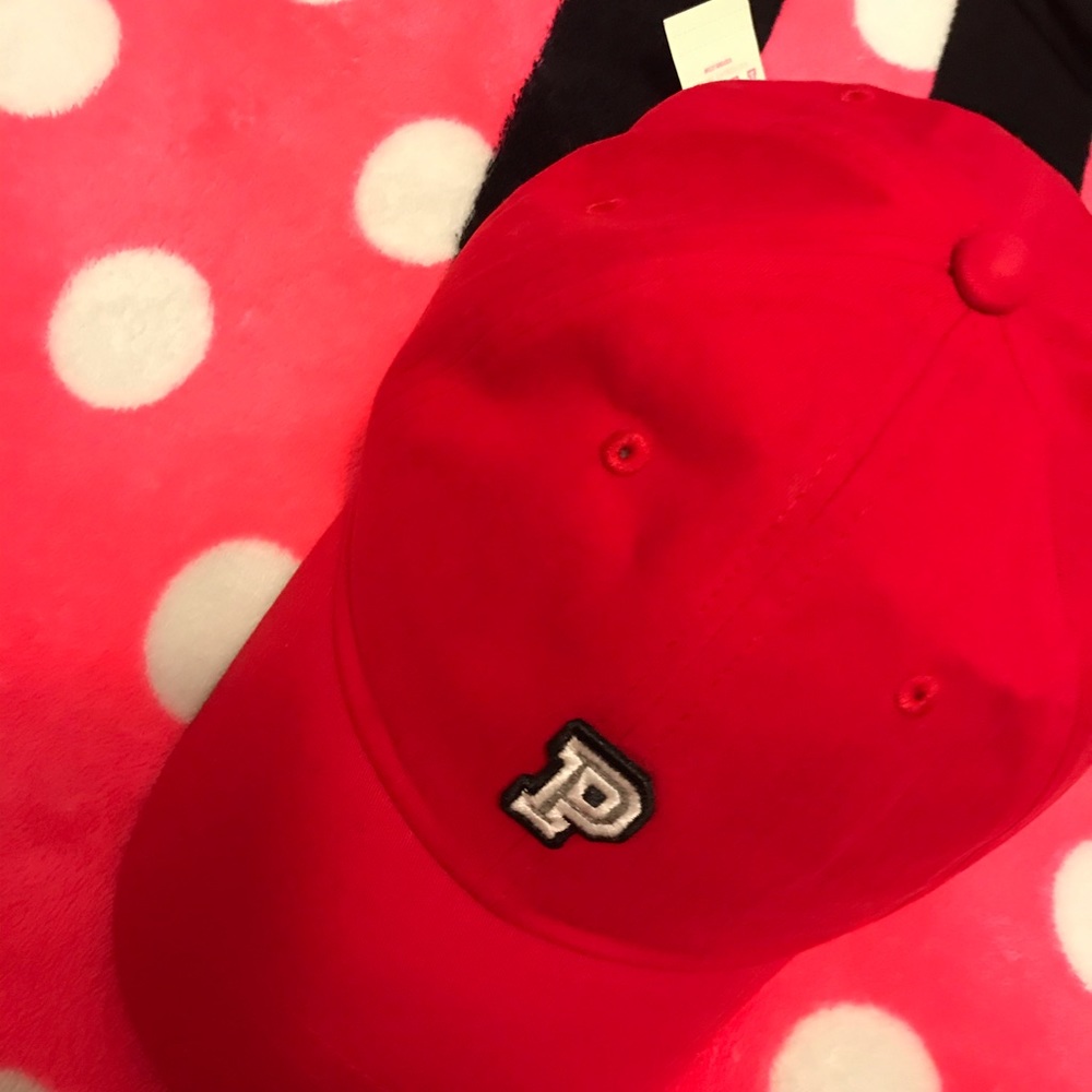 NEW💕VS PINK RED “P” MONOGRAM Baseball Hat Cap - Picture 7 of 9